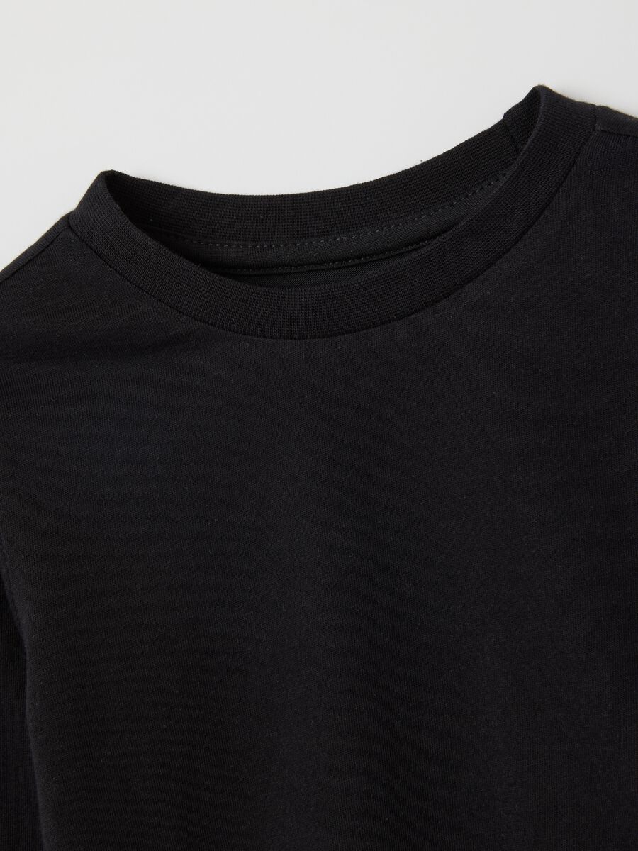 Girls' pure cotton black regular fit top_2