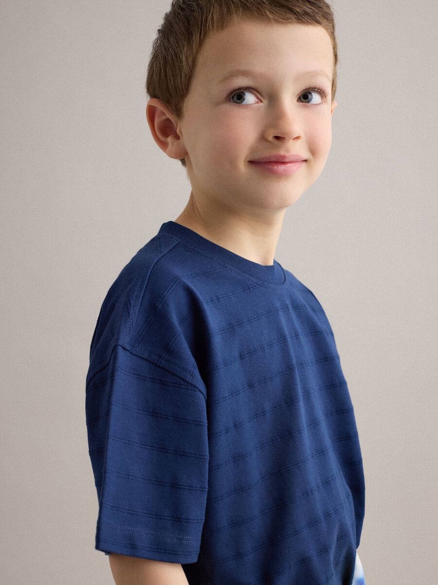 T-shirt in puro cotone blu da bambino regular fit_2