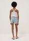 Light blue stretch denim cotton shorts for girls_1