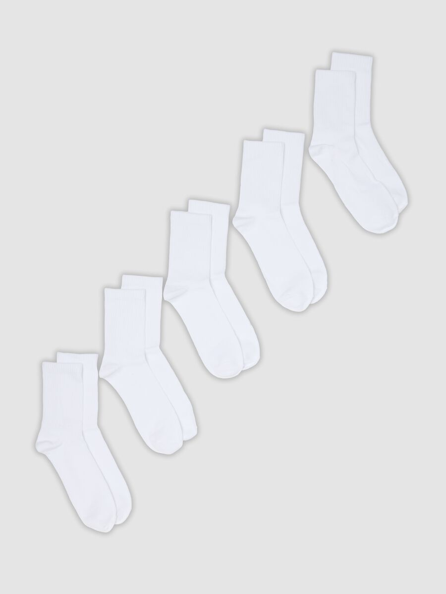 Pack of five white organic cotton sports socks_0