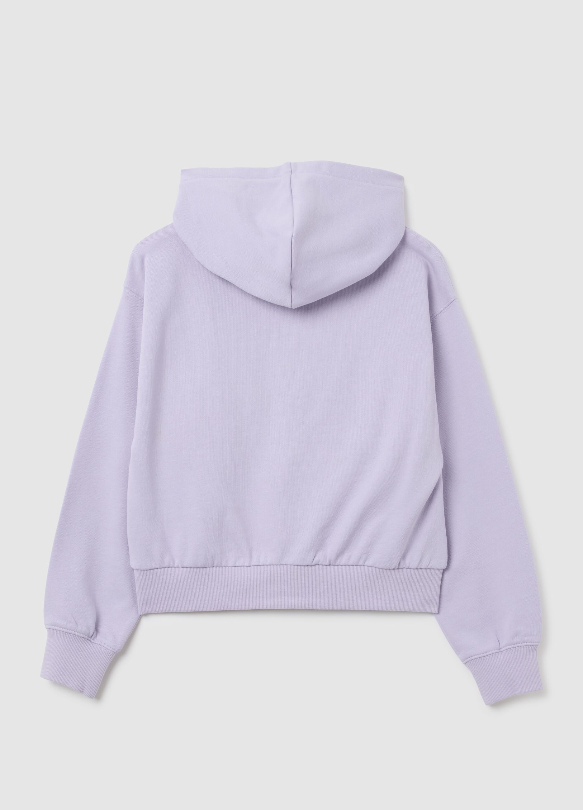 Girls' purple pure cotton regular fit hoodie