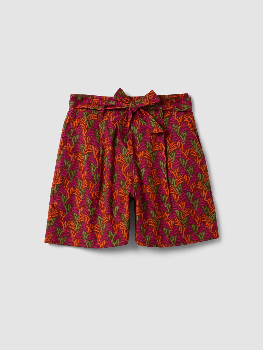 Shorts rossi in puro cotone con stampa_4