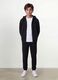 Black organic cotton zip-up hoodie for boys, relaxed fit_1