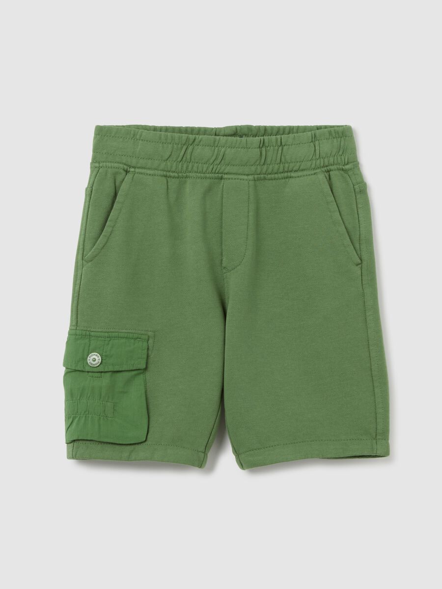 Green Baggy Pure Cotton Children's Shorts_0