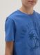 Blue short-sleeved T-shirt in pure organic cotton for boys_2