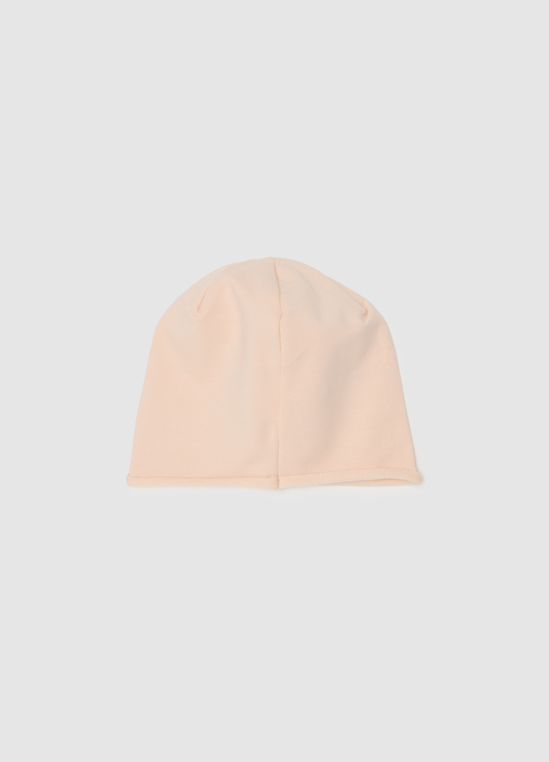 Berretto da bambina in cotone elasticizzato rosa