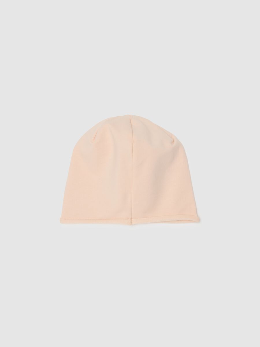 Berretto da bambina in cotone elasticizzato rosa_1