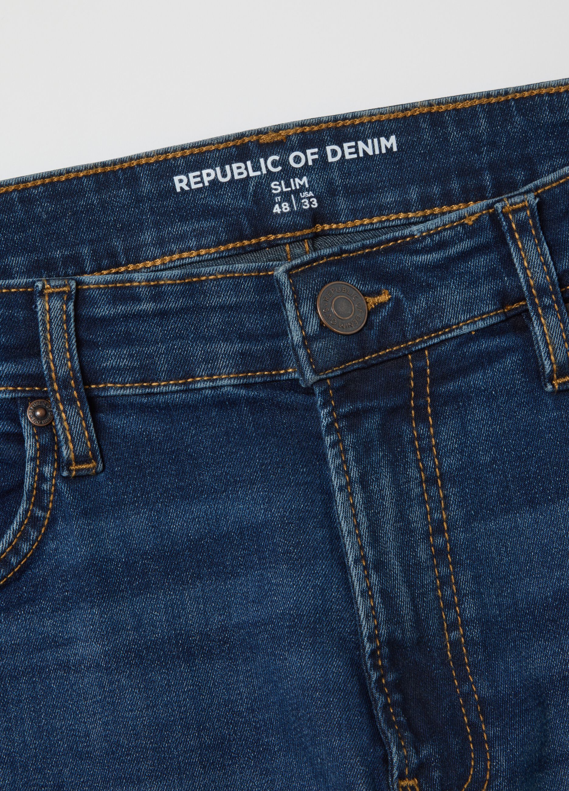Blue Slim Fit Denim Trousers