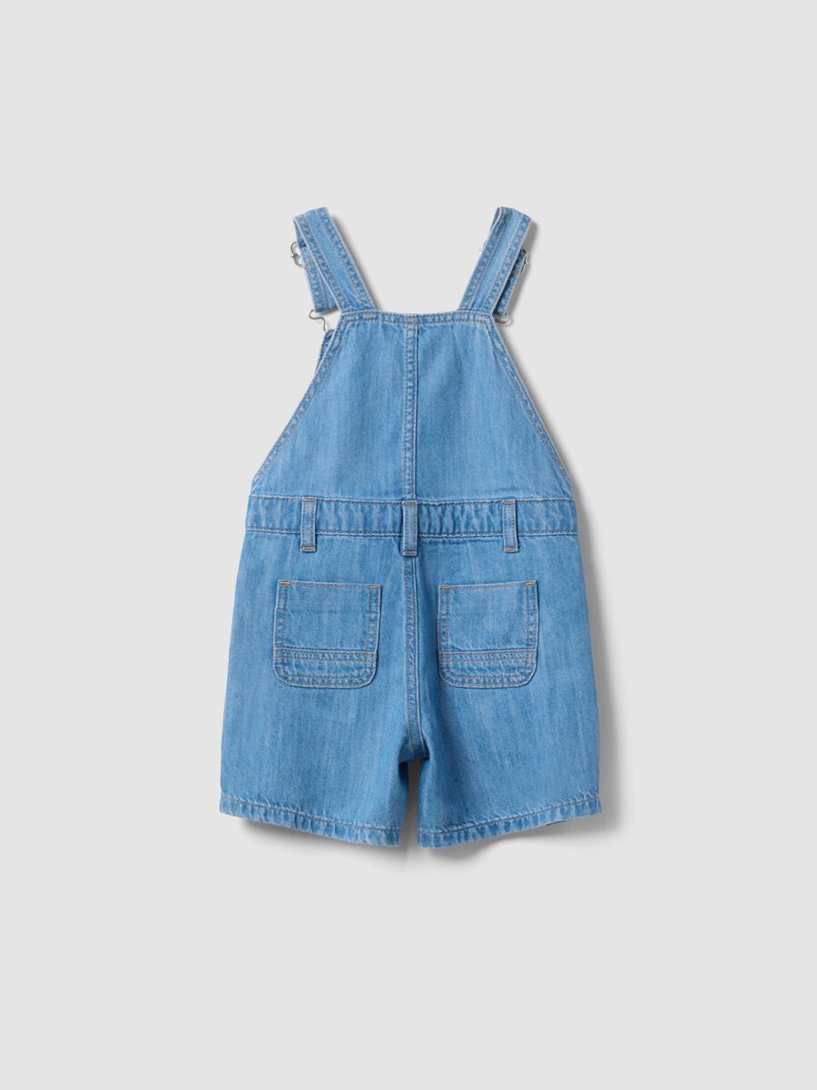 Salopette in puro cotone denim azzurro da bimbo regular fit_1