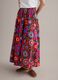 Multicolour midi skirt in pure cotton with elasticated waist_1