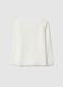 Girl's white long-sleeve t-shirt in regular fit cotton blend_1