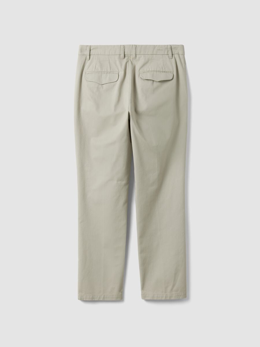 Pantaloni chino beige in puro cotone regular fit_2