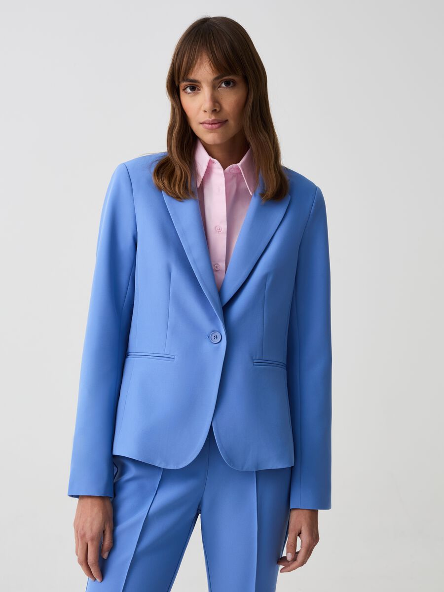 Stretch single-breasted blazer_0