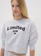 Grey organic cotton sweatshirt with front print for girls_2