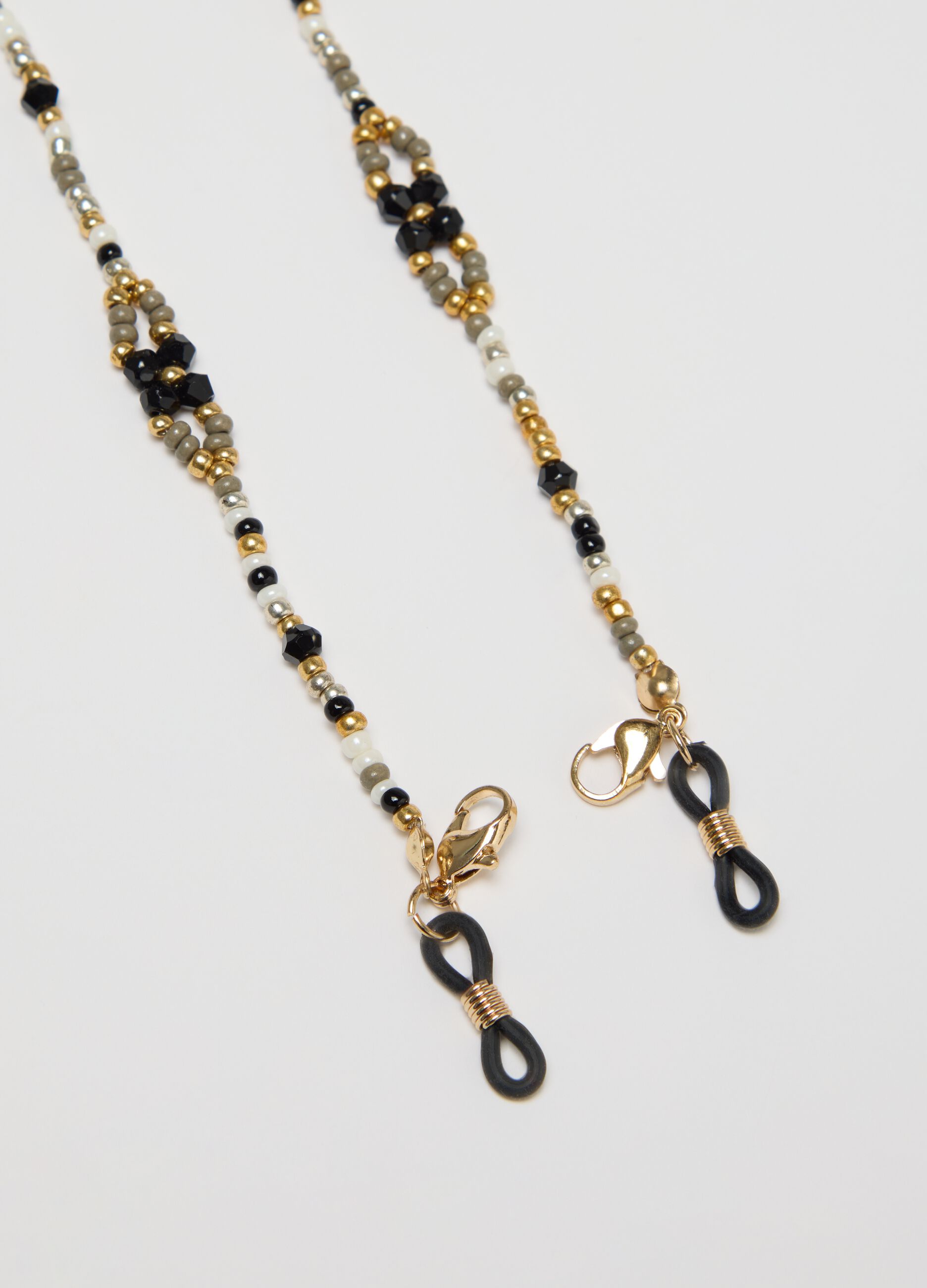 Glasses chain with multicoloured beads
