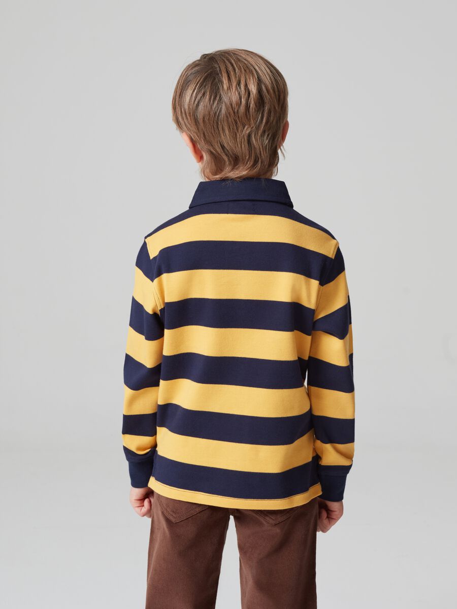 Polo in cotone con fantasia a righe_2