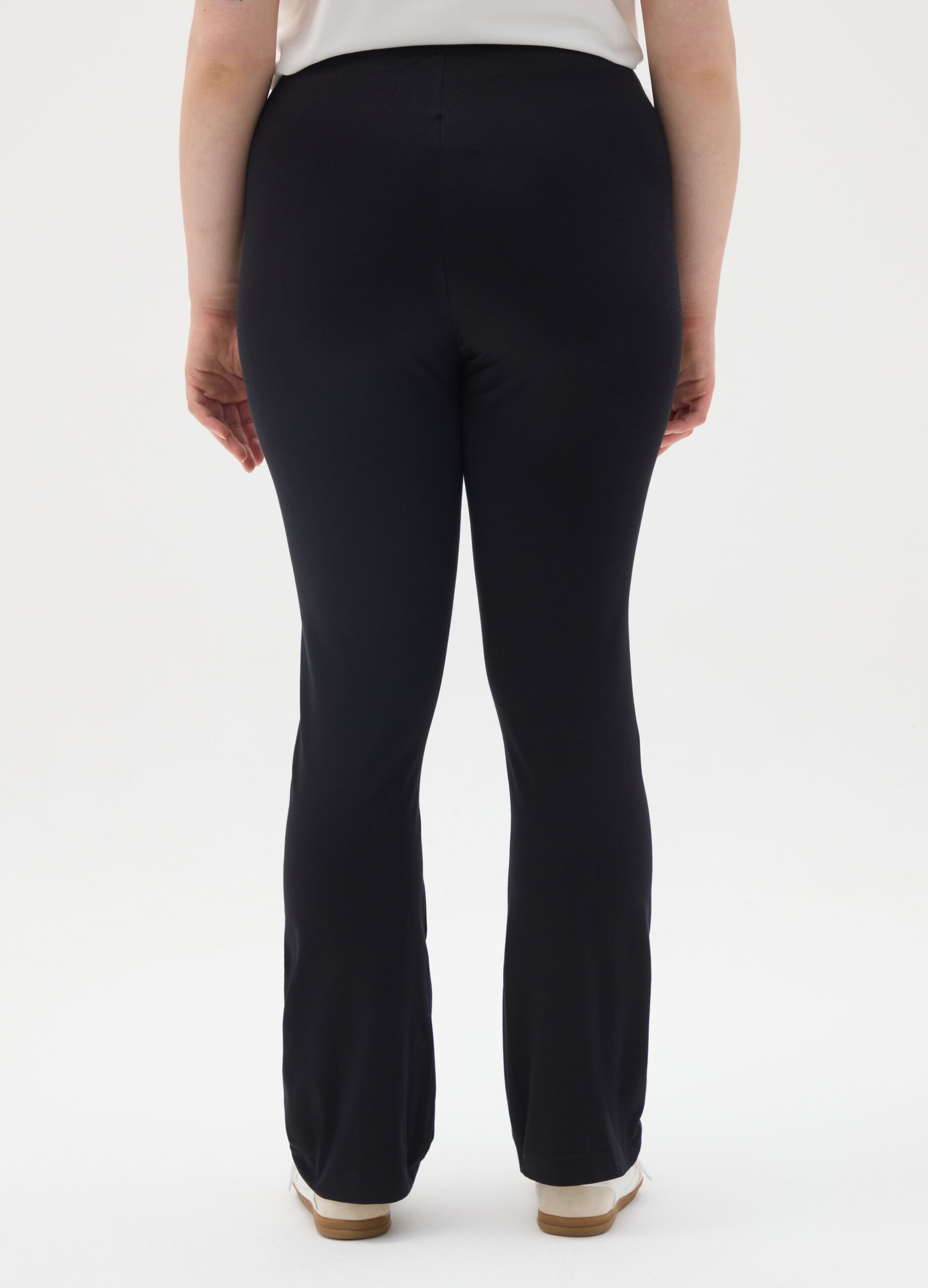 Women's Black Stretch Cotton Trousers