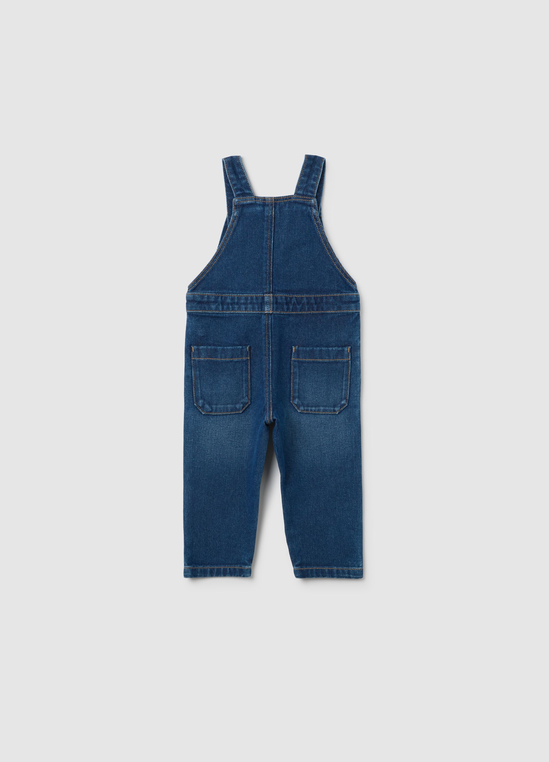 Baby dungarees in pure cotton denim regular fit