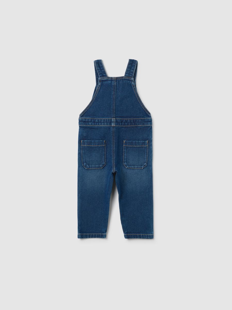 Baby dungarees in pure cotton denim regular fit_1