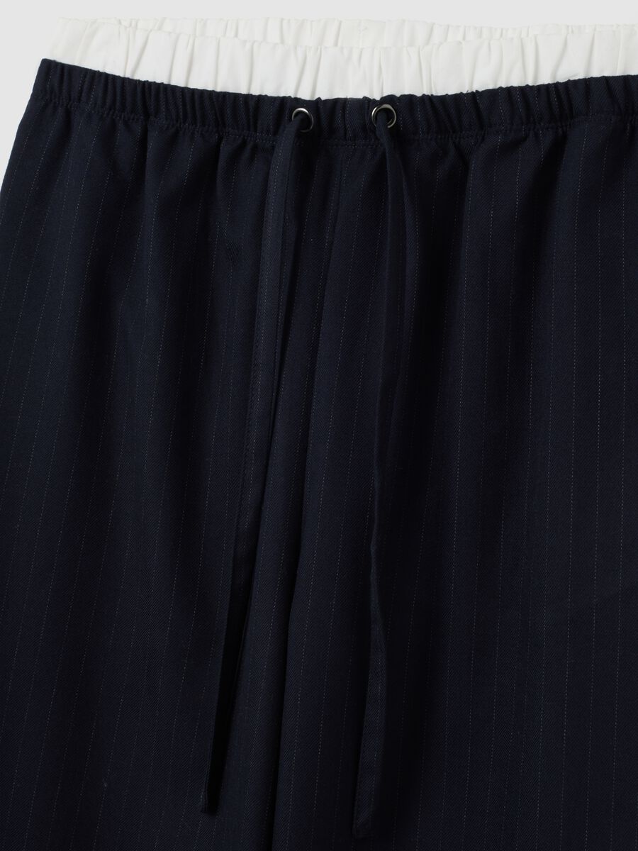 Blue Check Wide Leg Trousers_5