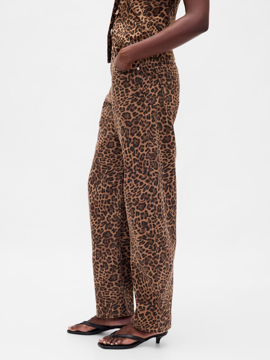 Brown Leopard Print Cotton Trousers_3