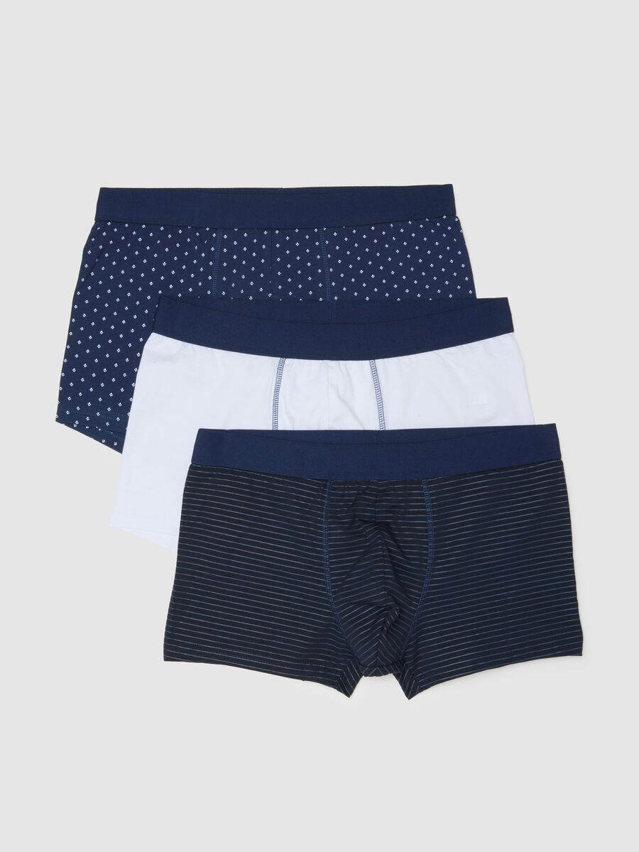 Pack of three multicoloured stretch cotton boxers regular fit_0