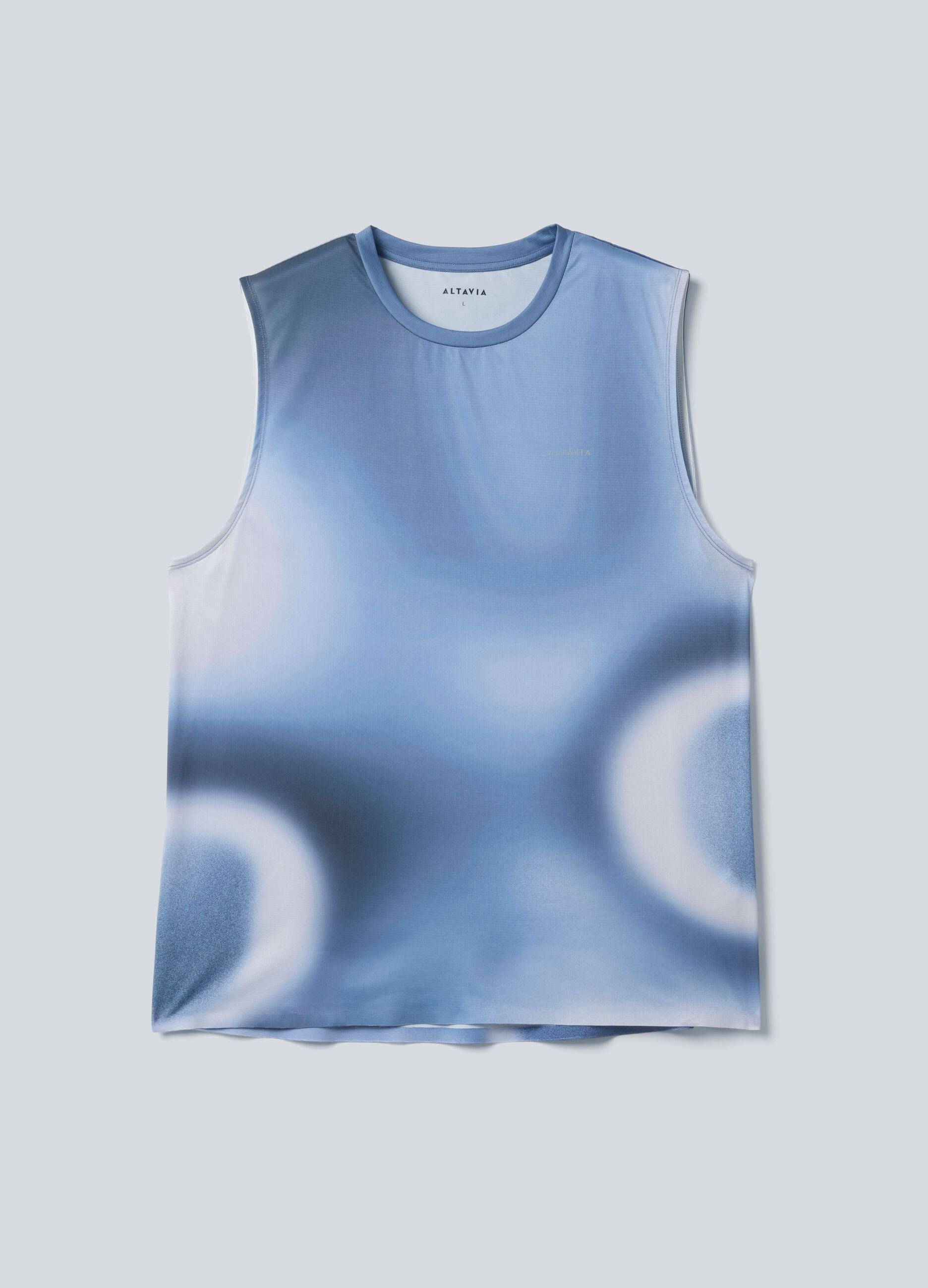 Light Blue ALTAVIA COURT Tank Top in Stretch Fabric with Tie-Dye Effect