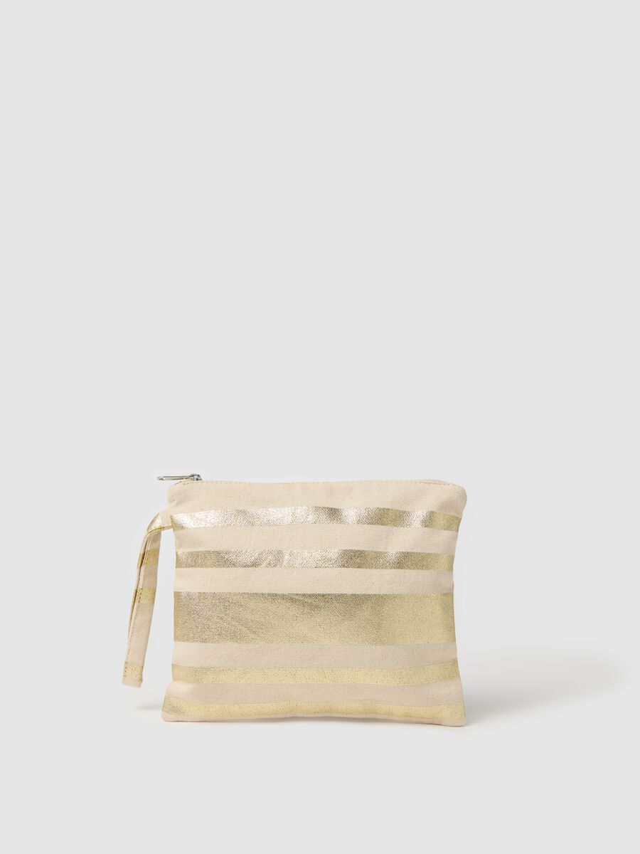 OVS Gold Stripe Cotton Pouch_0