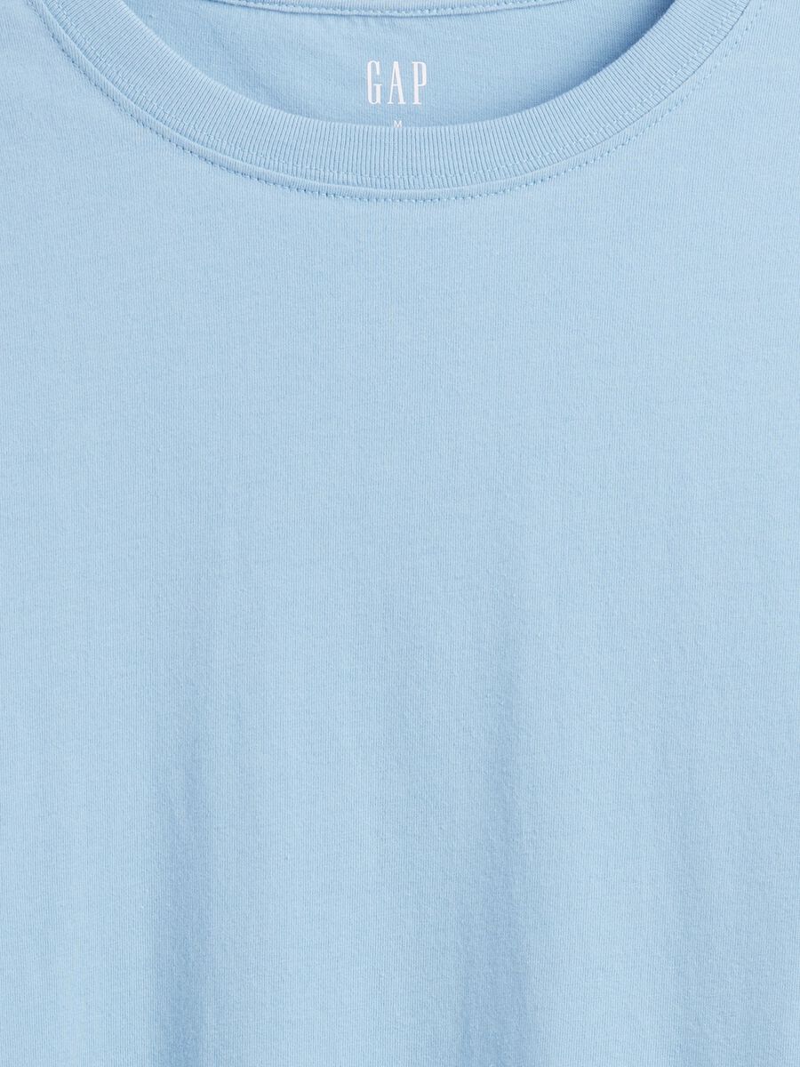 Long-sleeved blue cotton shirt_4