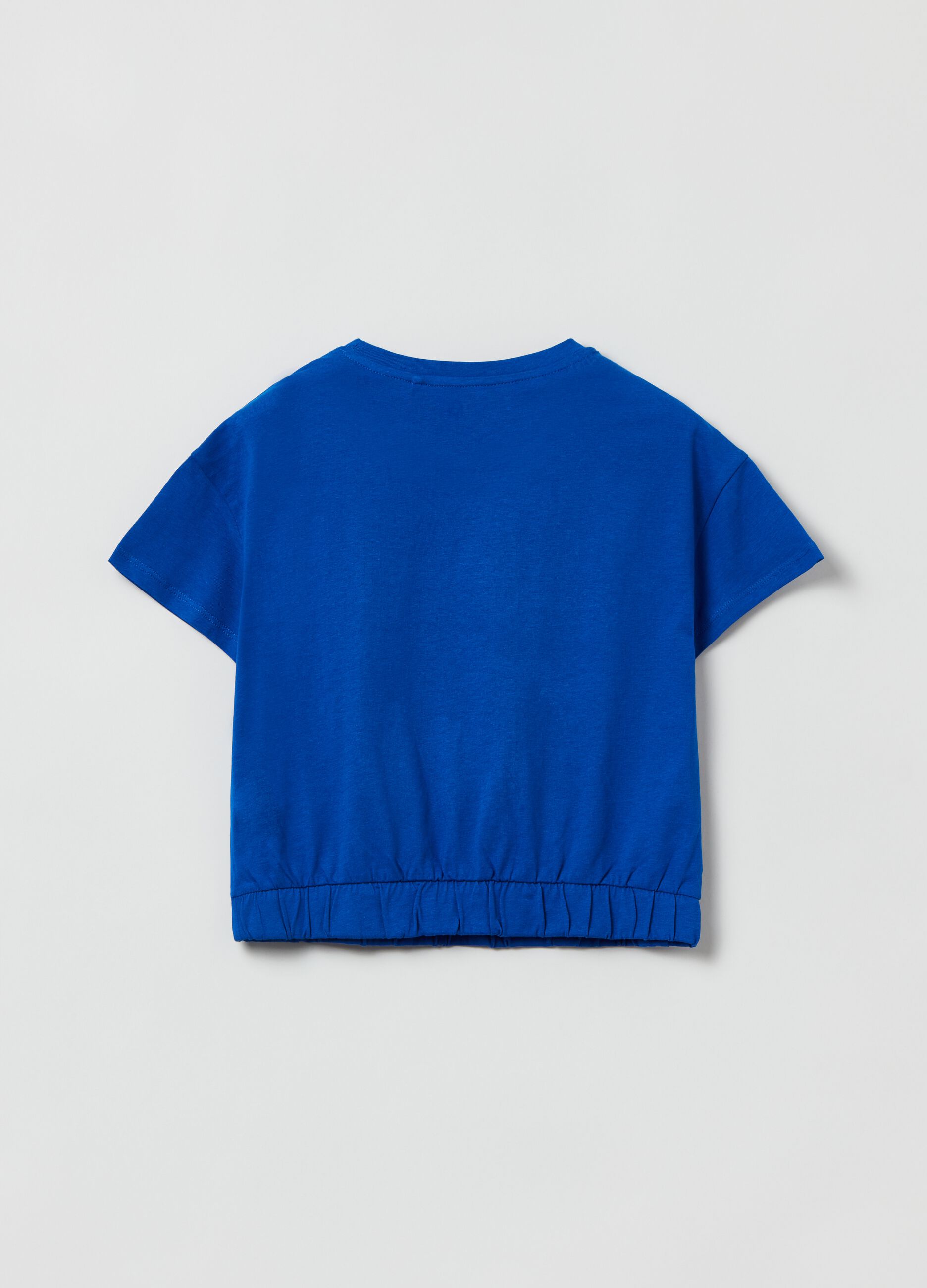 Cotton T-shirt with elastic base