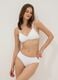 Slip bikini bianco in tessuto elasticizzato con dettagli arricciati regular fit_0
