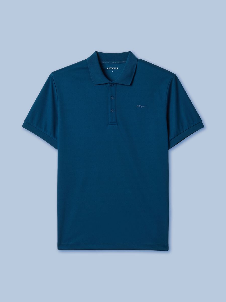 Polo blu con colletto classico traspirante ALTAVIA SAILING_4