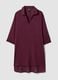 Purple pure organic cotton kaftan with V-neck_4