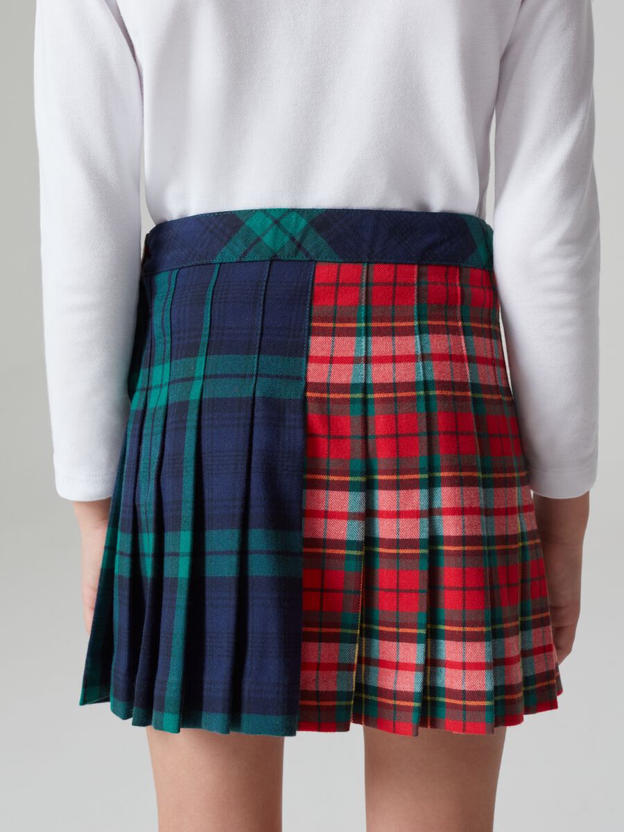 Minigonna tartan a pieghe _2