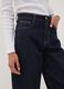 Dark wash pure cotton denim barrel-fit jeans_3