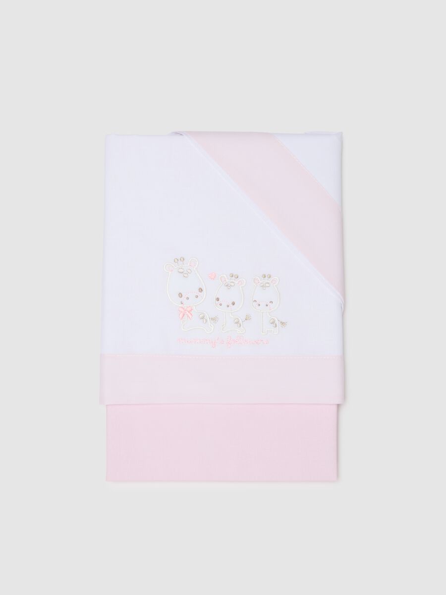 Set di lenzuola per neonata in puro cotone multicolor_0