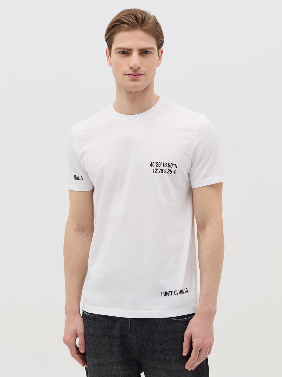 Cotton T-shirt with "Ponte di Rialto" print_0