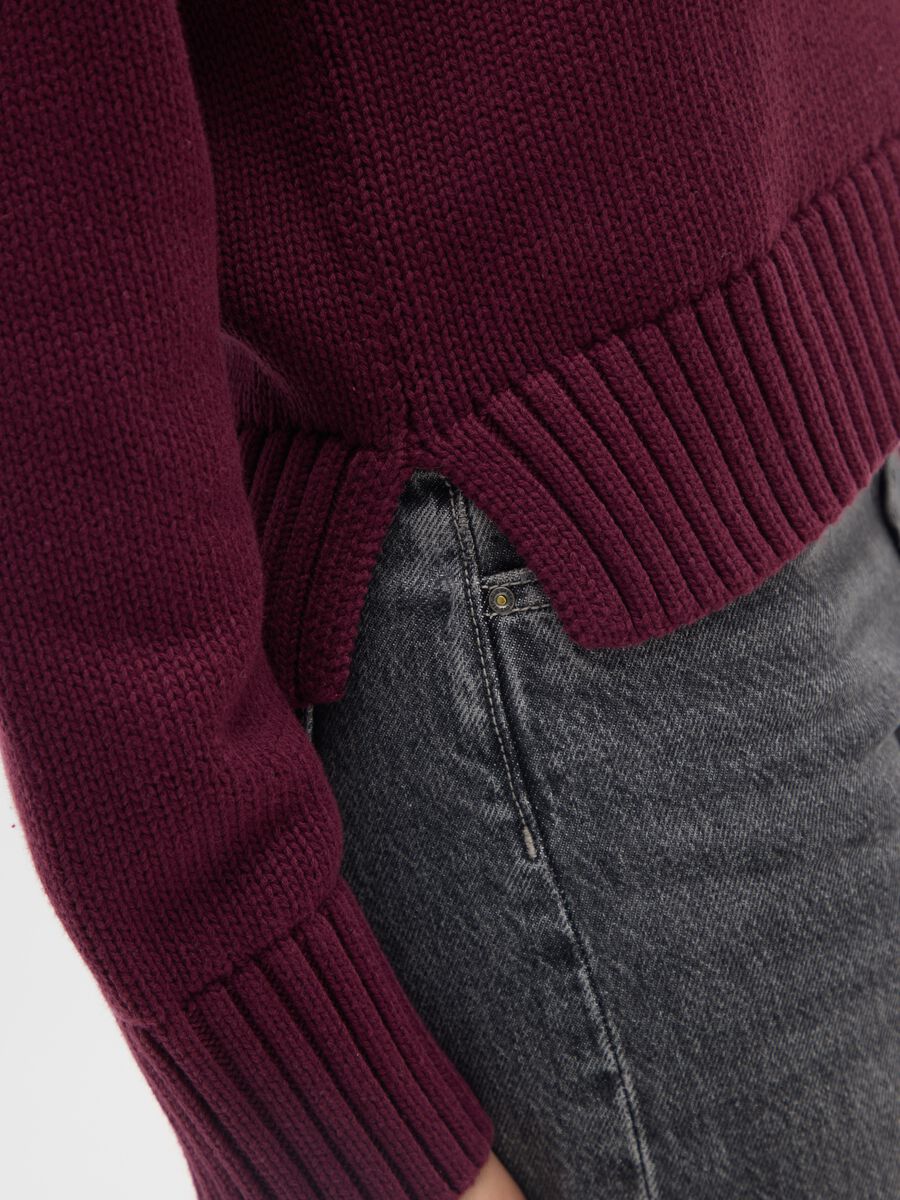 Purple Cotton Turtleneck Sweater_3
