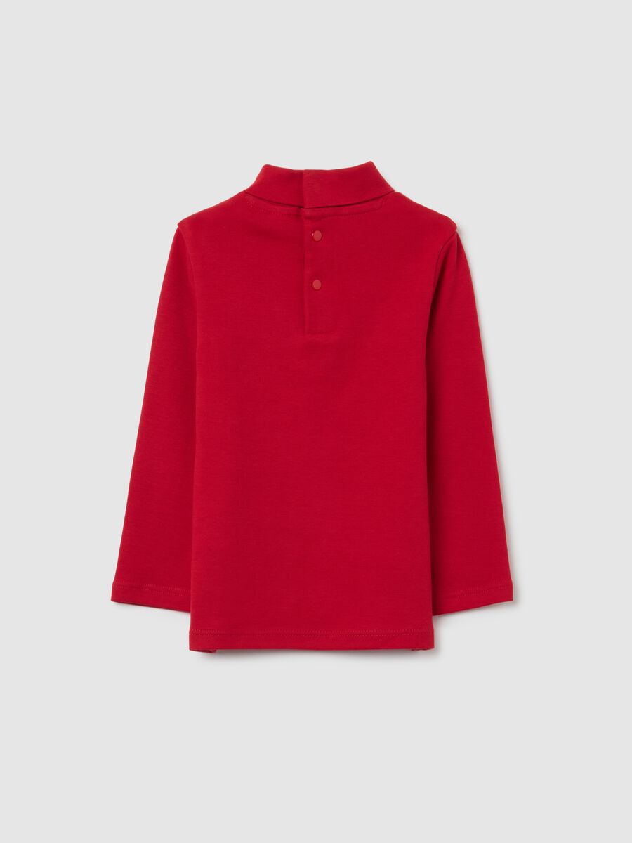 Red turtleneck cotton baby top regular fit_1