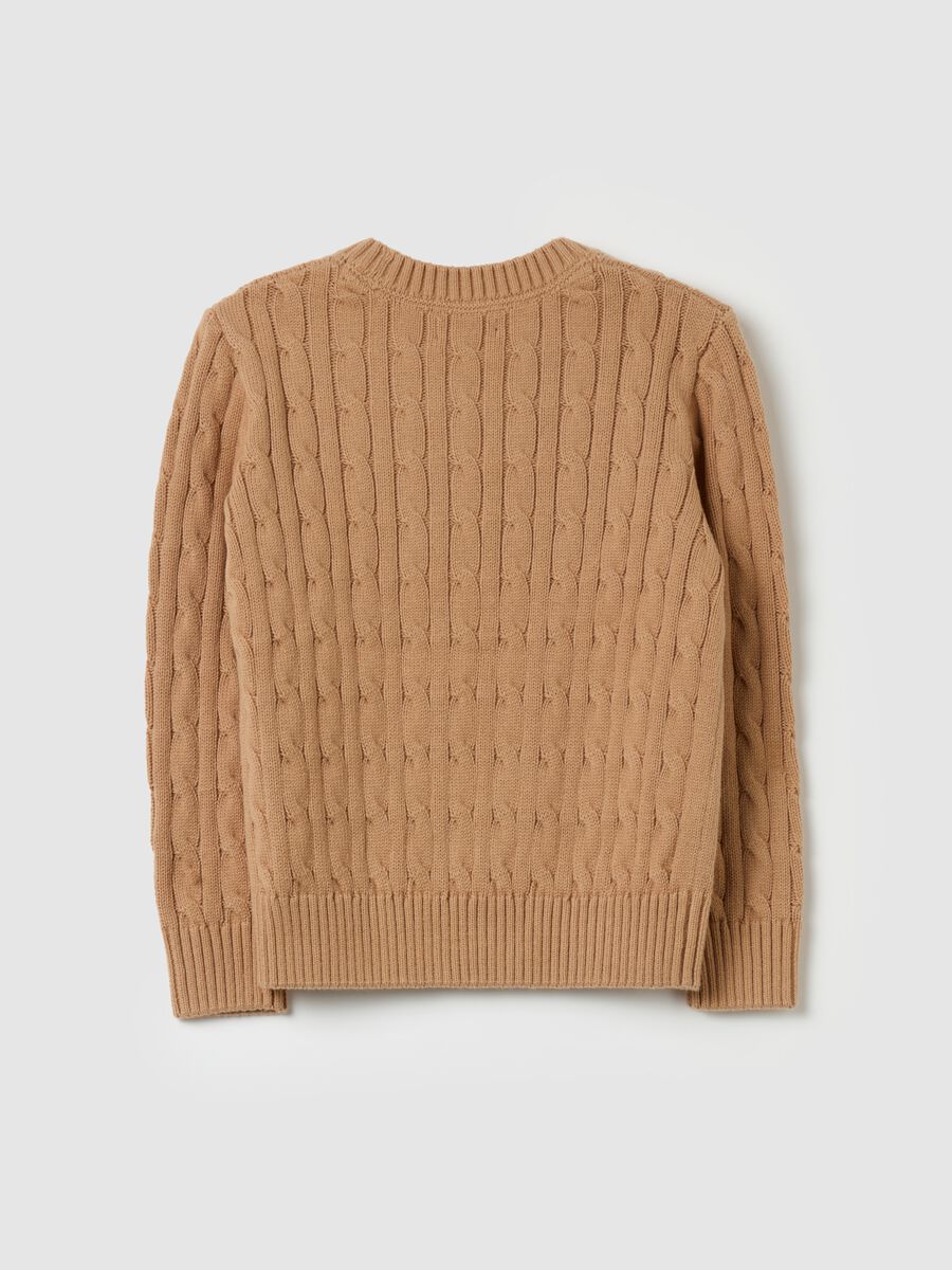 Cable-knit pullover with logo embroidery_4