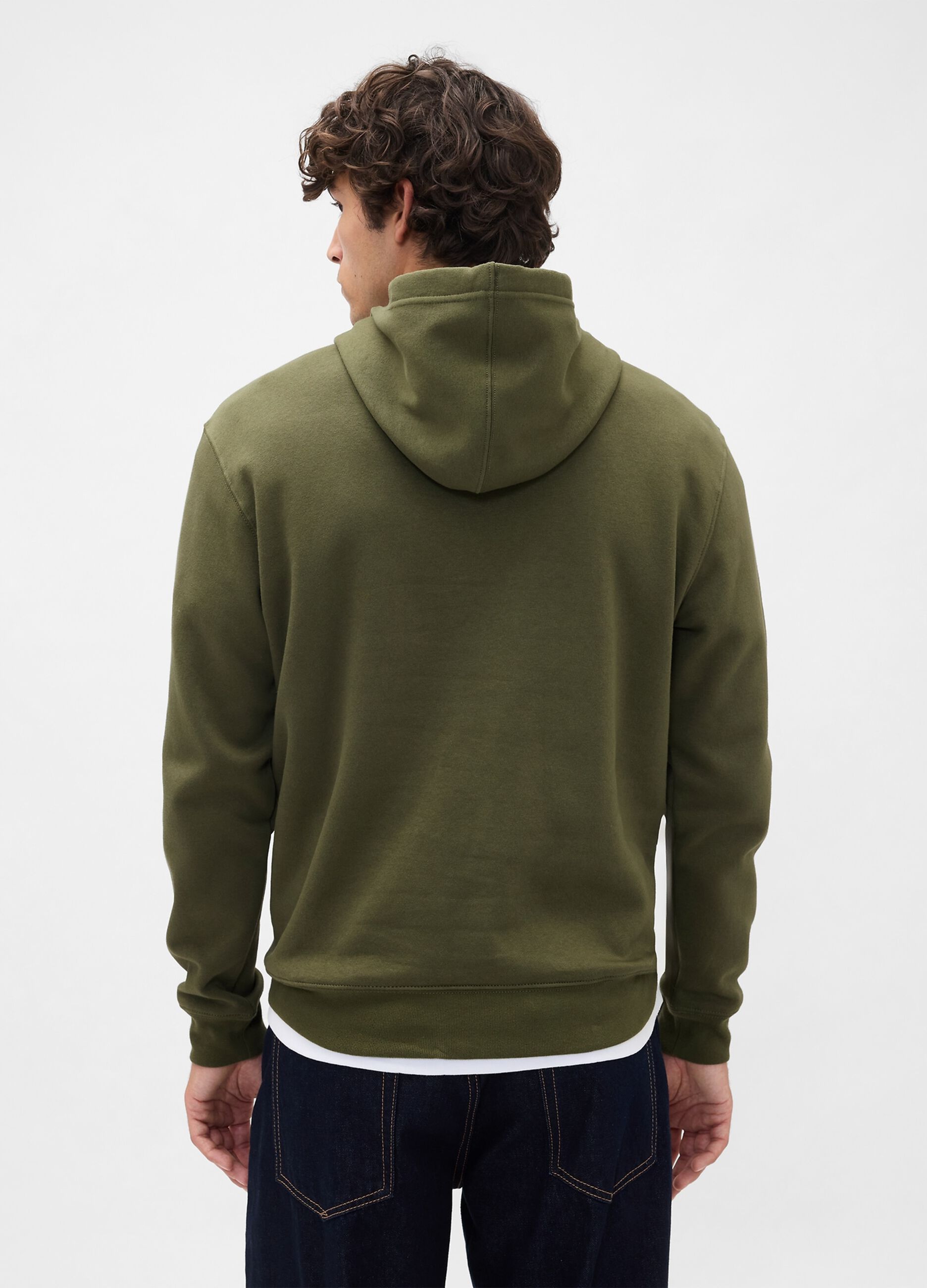 Felpa verde con cappuccio