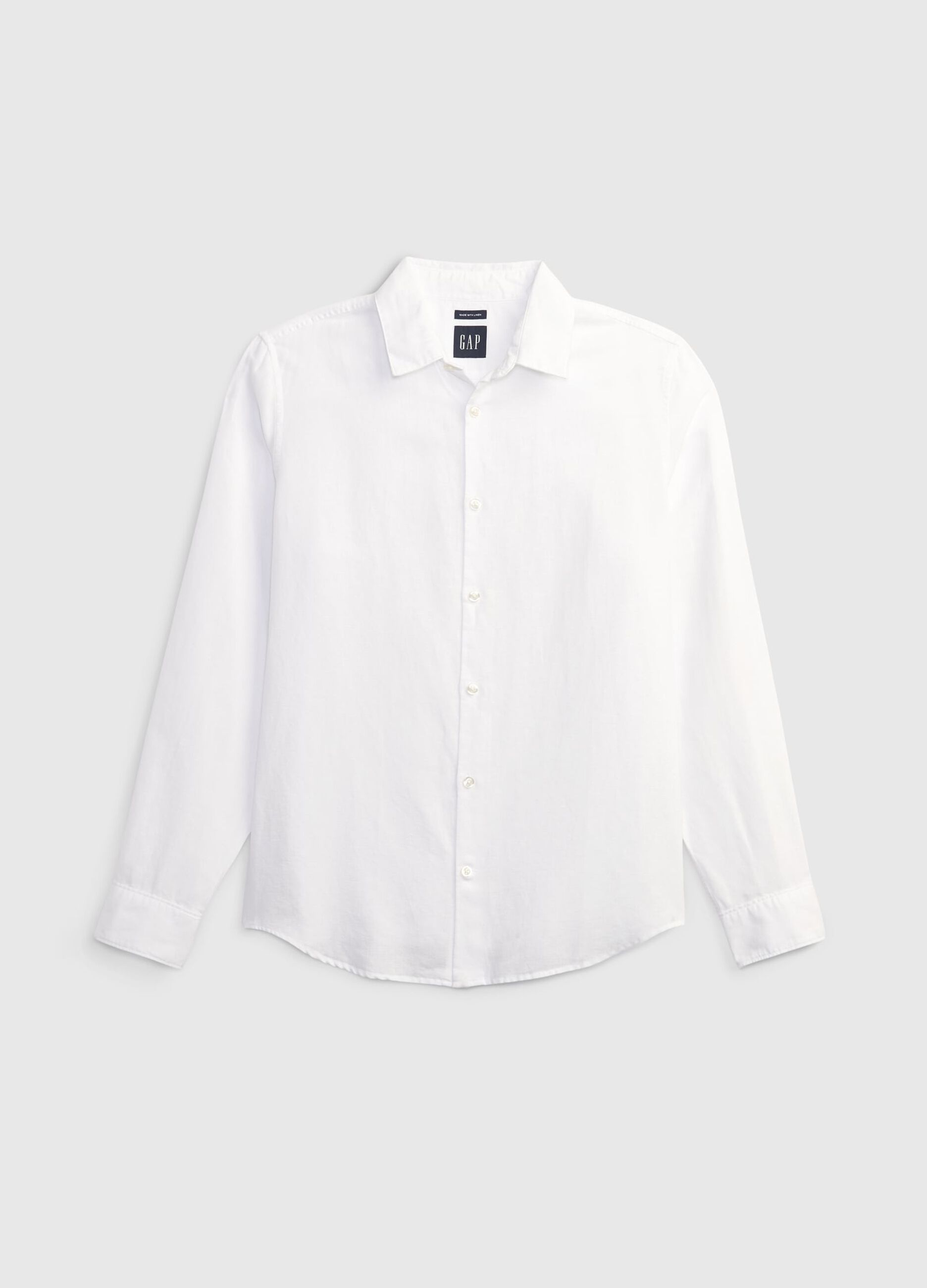 Solid colour linen and cotton shirt