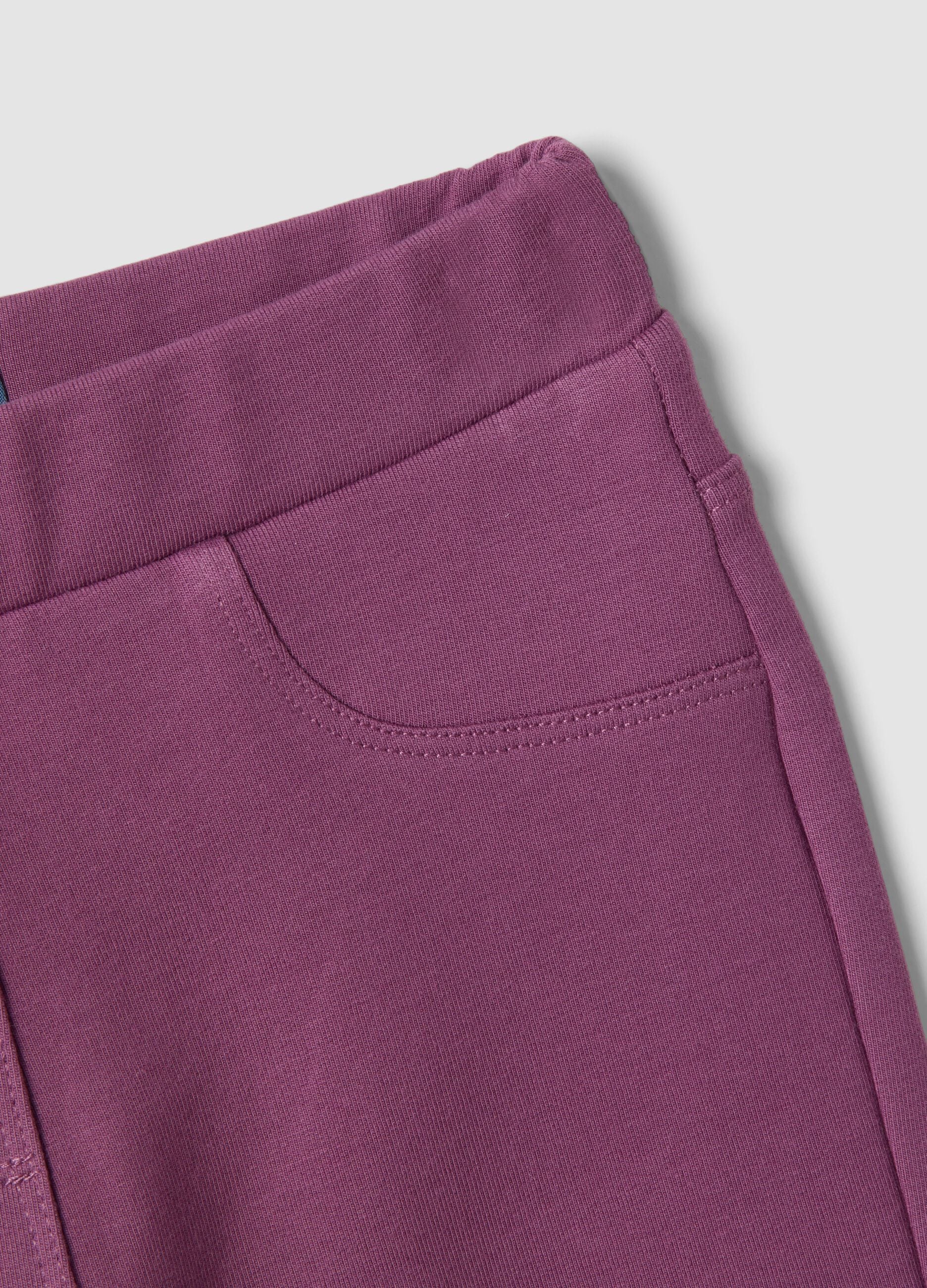 Purple flare treggings in stretchy organic cotton