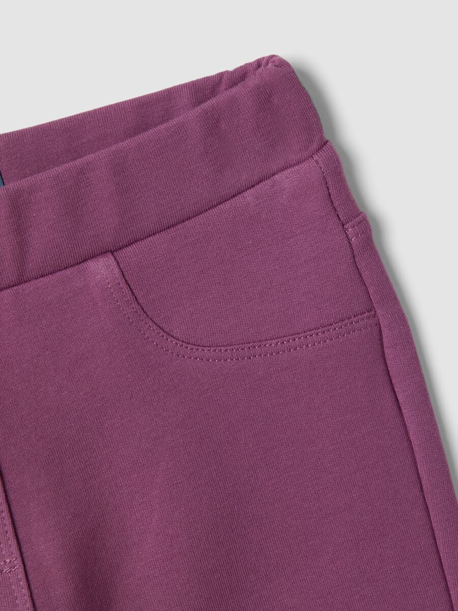 Treggings viola flare in cotone organico elasticizzato_1
