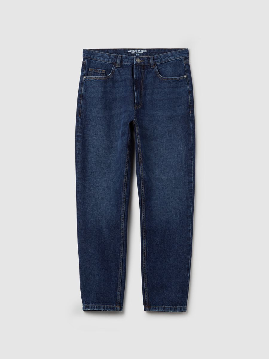 Tapered-fit regular jeans with fading_4