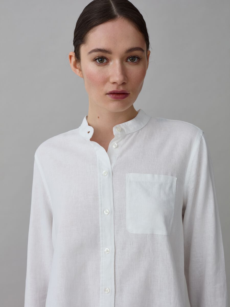 Shirt with Mandarin collar and pocket_1