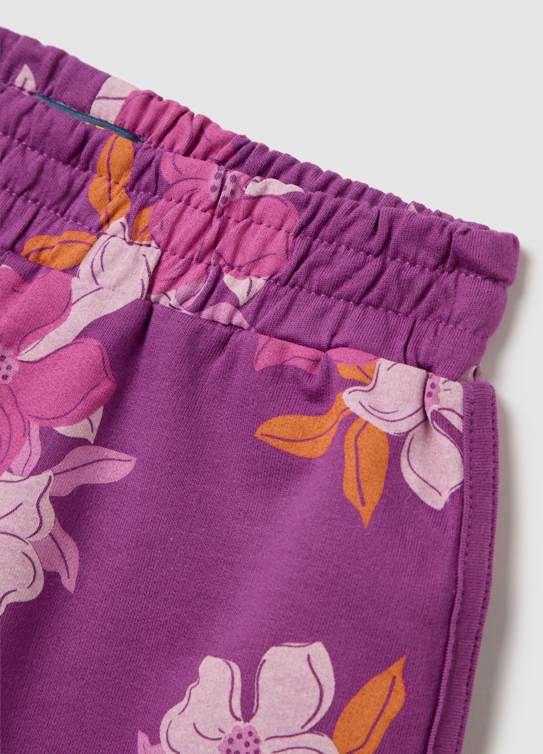 Shorts da bambina in puro cotone multicolor regular fit