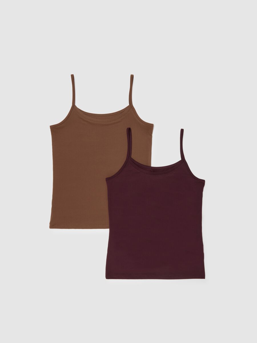 Set of two-pack violet stretch fabric tops with thin straps_4