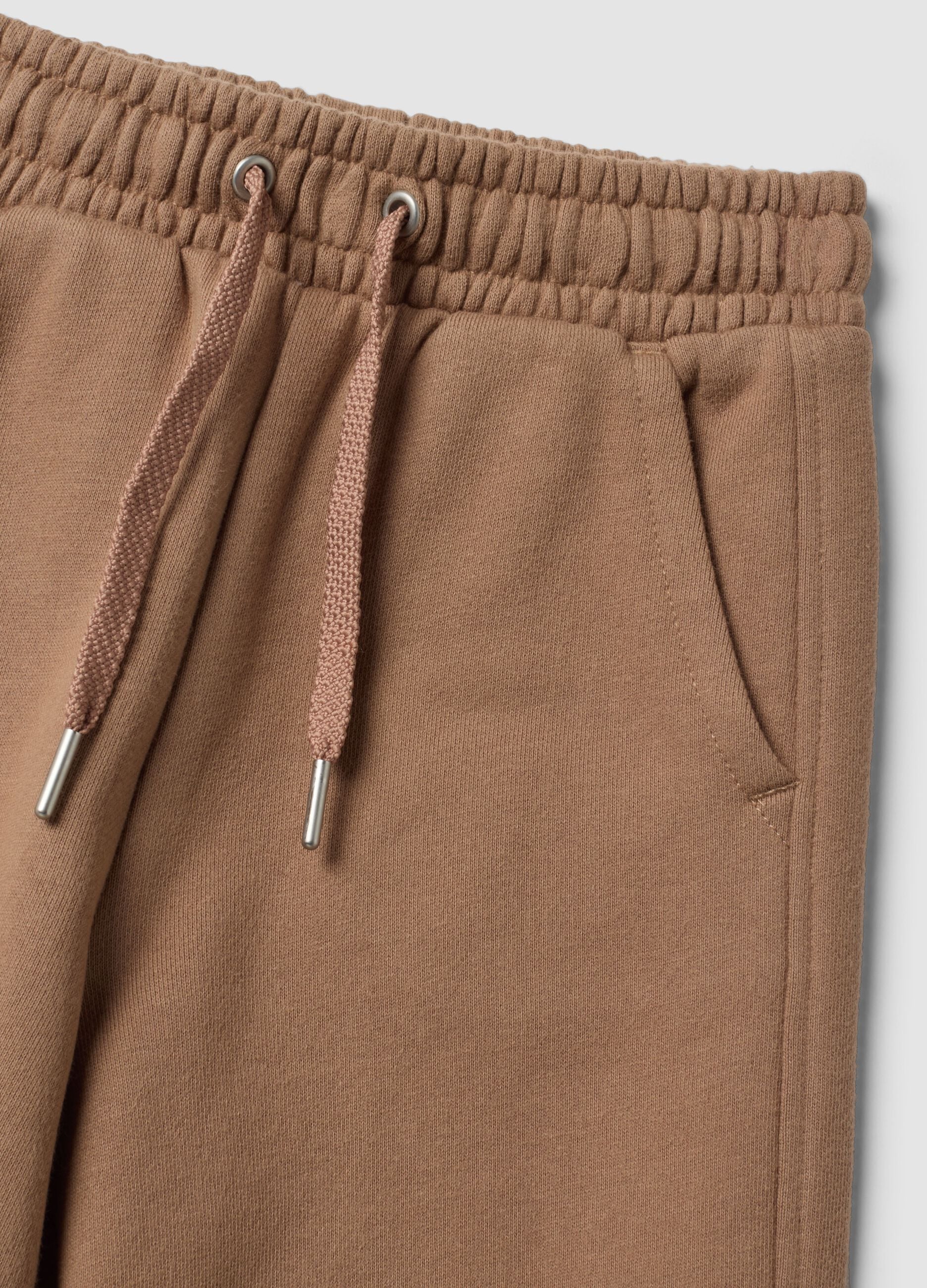 Pantaloni culotte marroni in puro cotone organico per bambina
