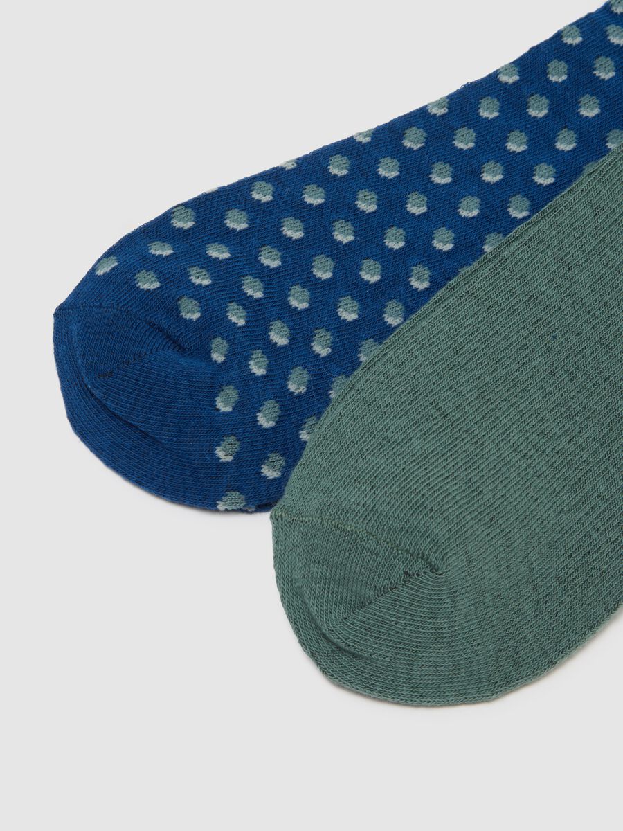 Multipack of short cotton socks in multicolour with stripes and polka dots_2